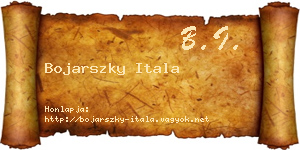 Bojarszky Itala névjegykártya